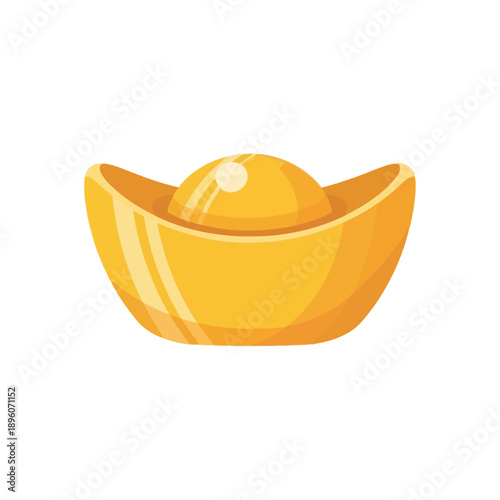 Golden Ingot Treasure Illustration Vector Graphic.
