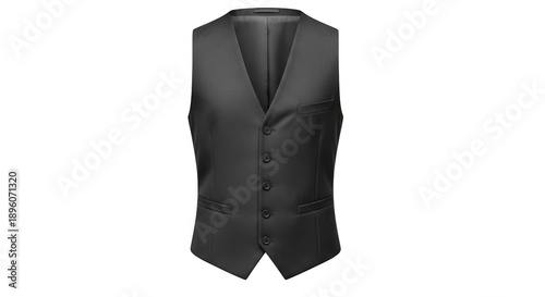 Photos Elegant Dark Grey Mens Formal Vest On Black Background