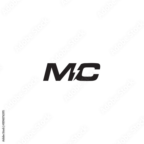 Letter MC and Electricity logo or icon design