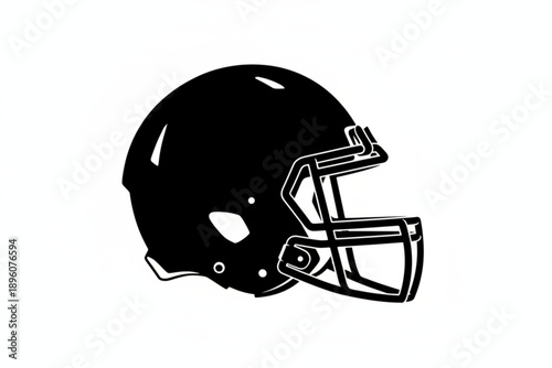 Black Football Helmet: A sleek black football helmet, symbolizing protection, readiness, and the spirit of competition in the arena.