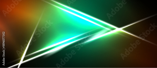 Abstract vibrant lines intersect. Green, orange hues dominate dark background. Brightness creates dynamic visual effect.