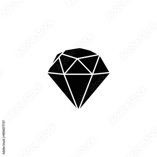 Black Diamond Icon Illustration Design Element.