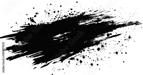 Abstract Monochrome Vector Pattern with Scratches, Chips, Scuffs, Gritty Noise and Grain on Black Paper Gradient.