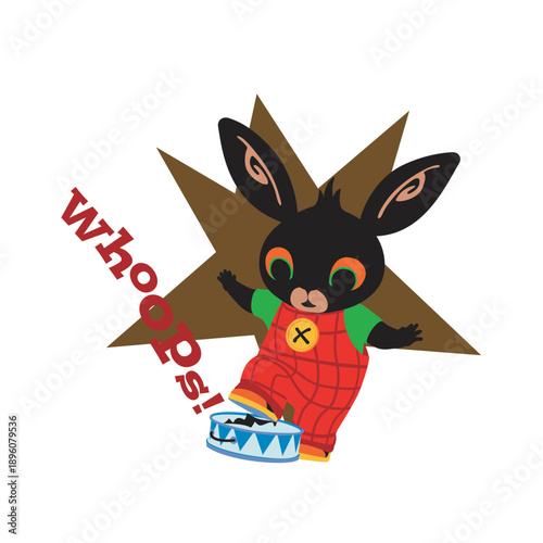 A cute white cartoon bunny illustration with a red heart and ribbon holding a carrot, featuring a happy Easter vector hare as a funny isolated animal pet toy for a holiday silhouette