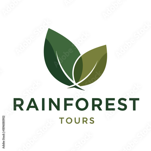 Rainforest Tours Company Logo with Leaves.