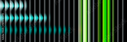 Foto Abstract vertical lines transition from teal to vibrant lime green