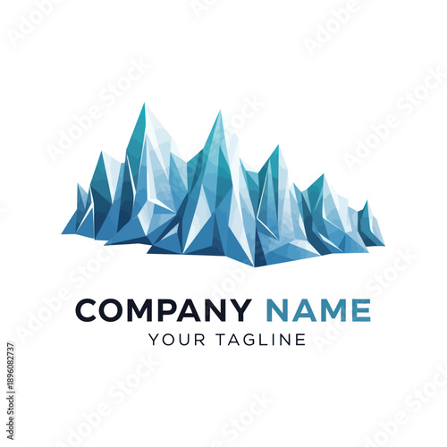 Geometric Mountain Logo Design Template.