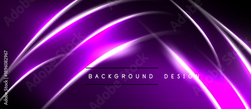 Abstract purple lines create dynamic background. Smooth curves intersect, forming modern design element. Dark space enhances luminosity.