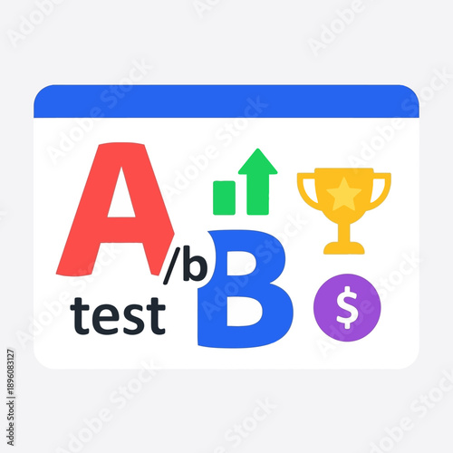 AB test statistical analysis symbol.