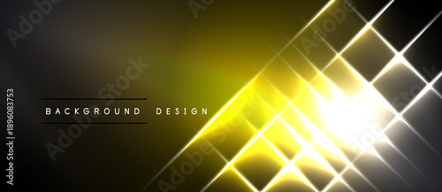 Abstract golden lines create bright geometric pattern. Dark background contrasts with luminous center, offering modern visual effect.