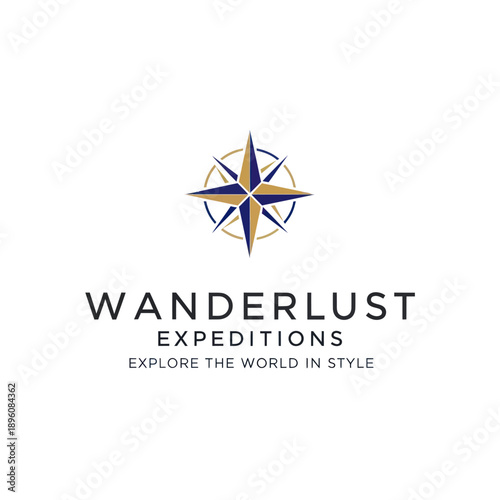 Wanderlust Expeditions Logo Design Element.
