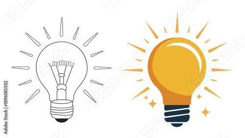 Light bulb icon symbolizing ideas creativity innovation inspiration and bright new solutions for problem solving