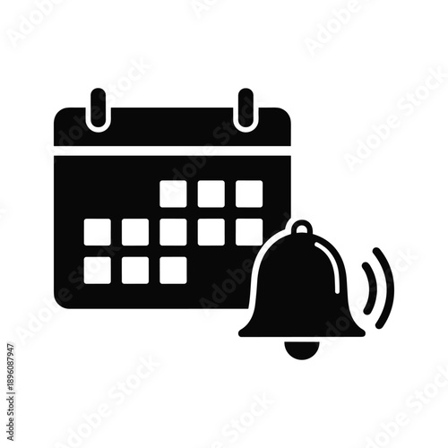 Calendar with alarm bell ringing