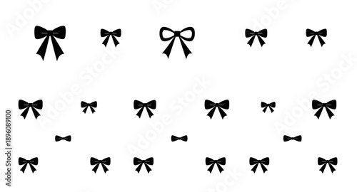bow, ribbon, knot, silhouette, black, shape, gift, present, decoration, festive, celebration, holiday, party, wedding, birthday, ornament, decorative, elegant, classic, simple, minimal, flat, solid, g