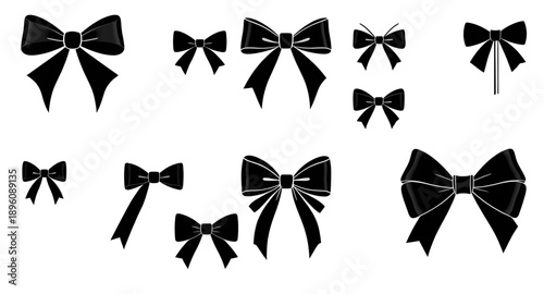 bow, ribbon, knot, silhouette, black, decoration, ornament, gift, present, wrapping, package, festive, holiday, celebration, party, wedding, birthday, decorative, elegant, classic, simple, minimal, fl