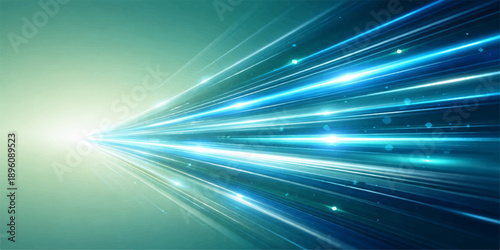 A vibrant abstract blue background featuring glowing rays and a bright star burst creates a shiny motion design filled with light energy and space flare patterns for a modern wallpaper illustration