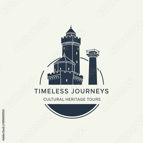 Lighthouse Illustration with Tower and Text.