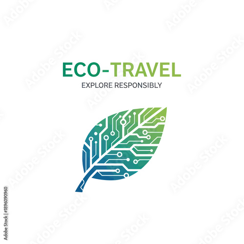 Eco Travel Leaf Circuit Board Design.