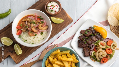 Wallpaper Mural Peruvian Cuisine Flat Lay Banner Copy Space On Ri Torontodigital.ca