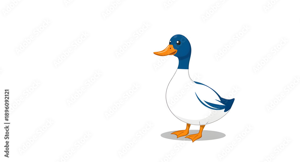 Fototapeta premium duck, bird, animal, wildlife, waterfowl, aquatic, pond, lake, river, wetland, water, swimming, floating, beak, feathers, wings, quack, nature, outdoor, wild, farm, domestic, cute, cartoon, icon, symbo
