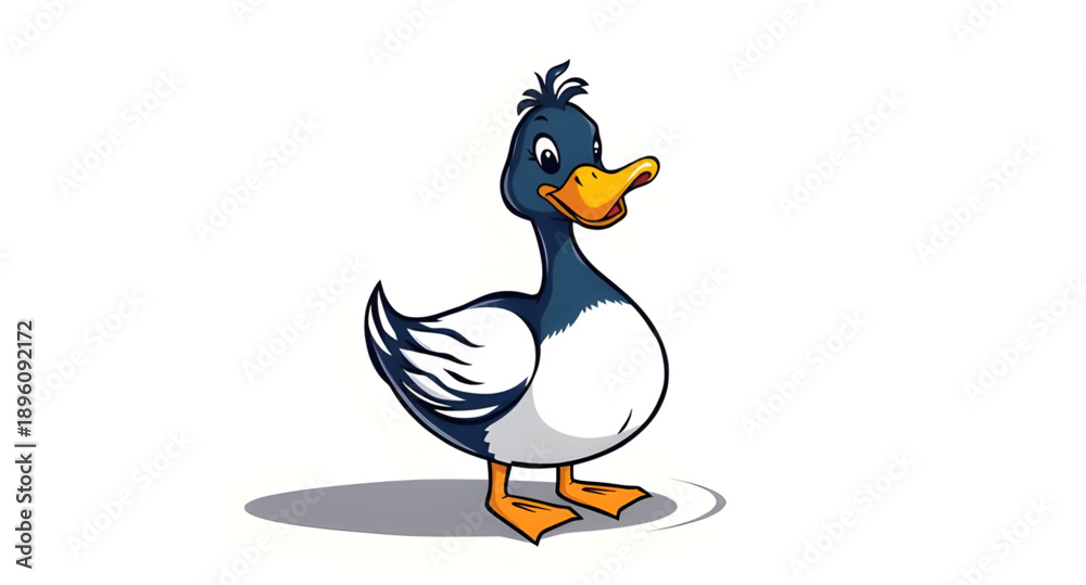 Obraz premium duck, bird, animal, wildlife, nature, waterfowl, pond, lake, river, swimming, beak, feathers, wings, quack, farm, poultry, cute, cartoon, icon, symbol, vector, illustration, minimal, modern, flat, lin