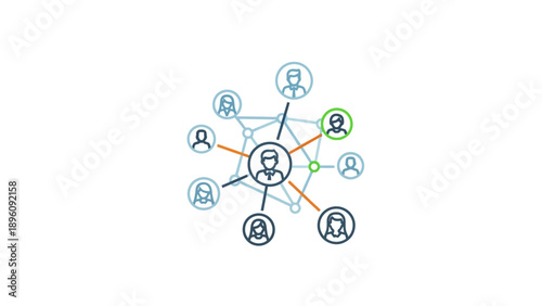 Network connections people icons linked.