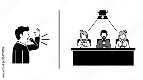 Businessman addressing a formal meeting.