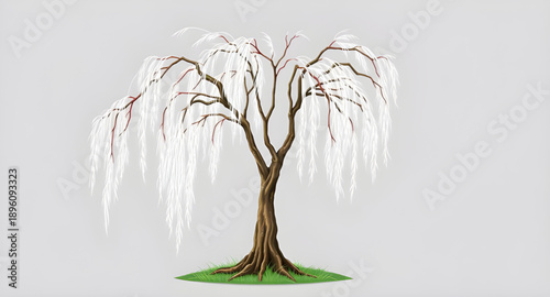 willow, tree, weeping, botanical, plant, foliage, greenery, leaves, branches, hanging, drooping, flowing, soft, graceful, elegant, natural, nature, landscape, scenery, outdoor, park, garden, river, la