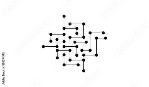 Minimal abstract geometric network pattern vector isolated on white background