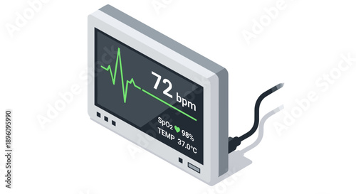 Heart Rate Monitor Device with Cable.