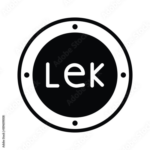 Grab this glyph icon showing lek albania currency coin, editable vector