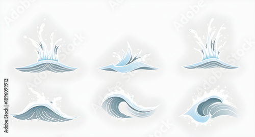 wave, sea, ocean, water, aqua, marine, surf, ripple, splash, tide, current, fluid, flow, blue, abstract, icon, symbol, vector, minimal, modern, curve, swirl, motion, dynamic, clean, simple, flat, line