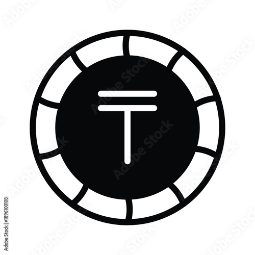 Trendy glyph icon of kazakhstani tenge is ready to use
