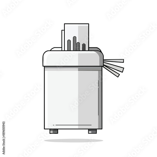 Office Paper Shredder Machine Illustration