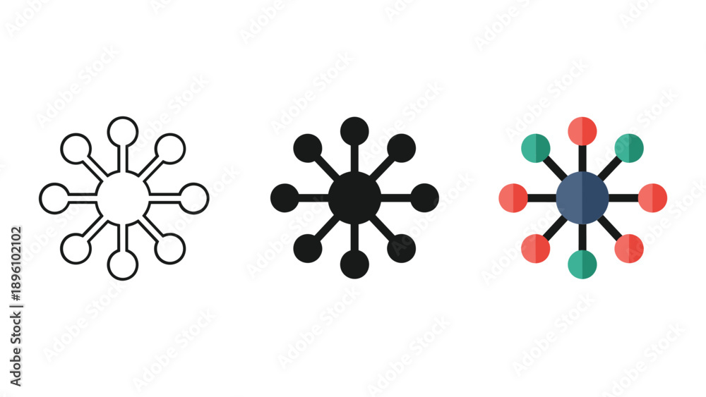 Fototapeta premium Different style of network icon set