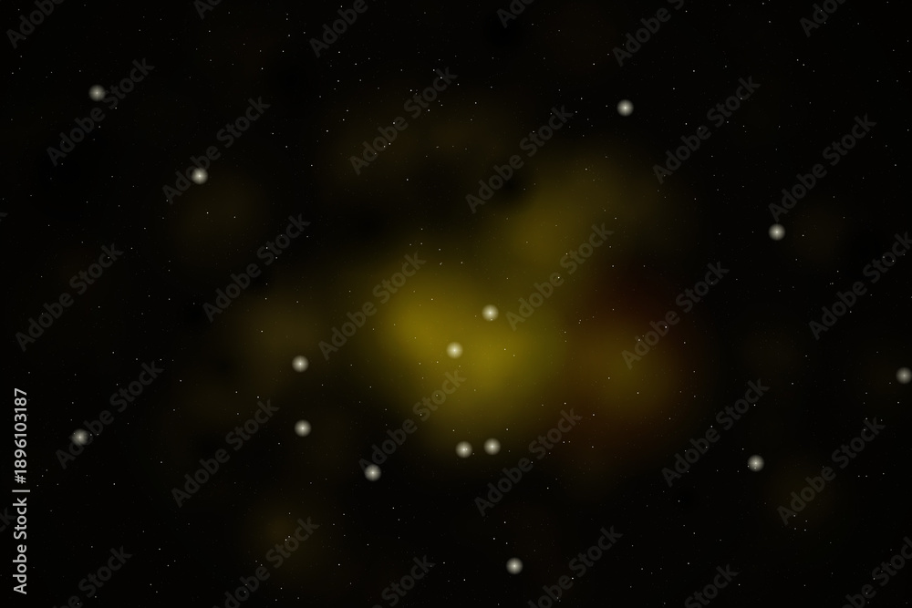 Obraz premium Abstract Yellow Gold Nebula, Deep Space Background, Cosmic Starfield Texture, Galaxy Dust Pattern, Sci-Fi Universe Wallpaper, Bright Glow Design