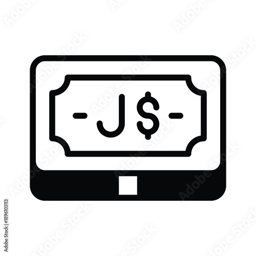 A trendy glyphar icon of jamaican dollar is ready to use