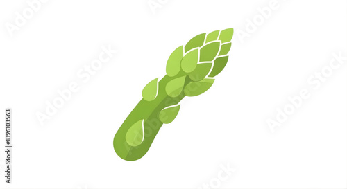 Vibrant green asparagus spear, a fresh and healthy illustration embodying wholesome nutrition and garden-fresh produce, perfect for culinary and dietary designs