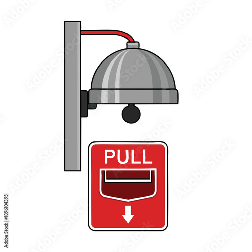 Fire Alarm Pull Station with Red Handle