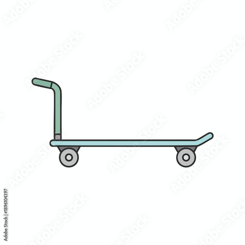 Simple Cartoon Hand Truck with Wheels