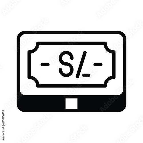 Premium glyph icon of peruvian sol is ready for stock