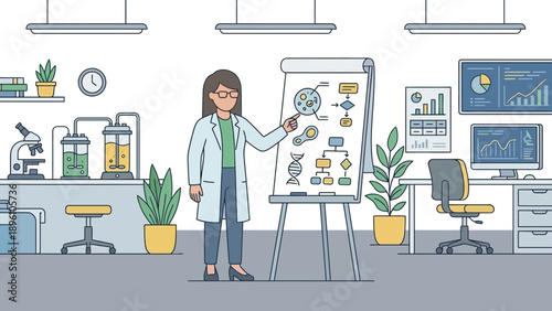 Scientist Analyzing Data in a Modern Laboratory