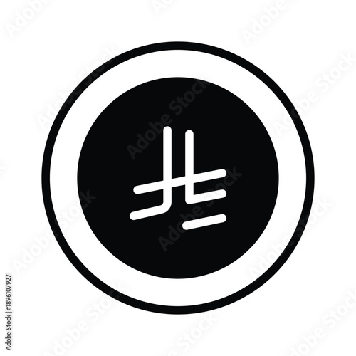 Easy to edit glyph icon showing saudi riyal design