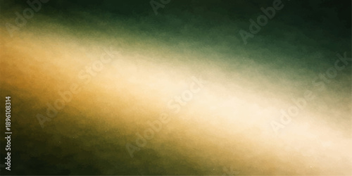 An abstract vintage green grunge background featuring dark storm clouds and misty textures illuminated by rays of light piercing through a foggy nature backdrop