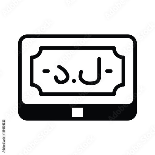 Grab this glyph icon showing libyan dinar currency concept