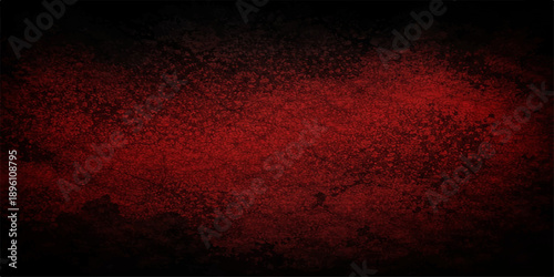 A dark red grunge background featuring a vintage textured wall pattern with aged paint and rusty metal details provides a grungy artistic surface and copy space for your design