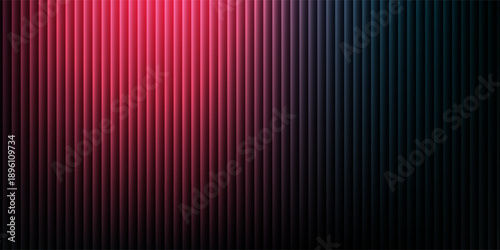 White, black and red ribbed abstract background with glass effect, corrugated iridescent color gradient. Vector illustration