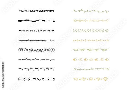 ナチュラルでシンプルな手描きのラインセット12