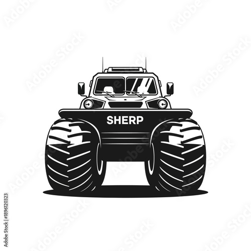 Vector illustration of a rugged SHERP amphibious all-terrain vehicle.