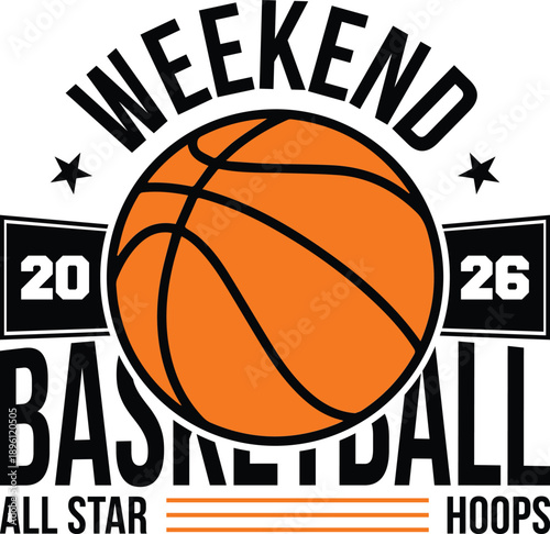 Basketball All Star Weekend 2026 Sports Illustration for Print